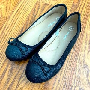 Black sparkly flats